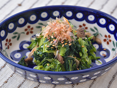 ~「あと1品」に便利!~  小松菜としめじのおひたし